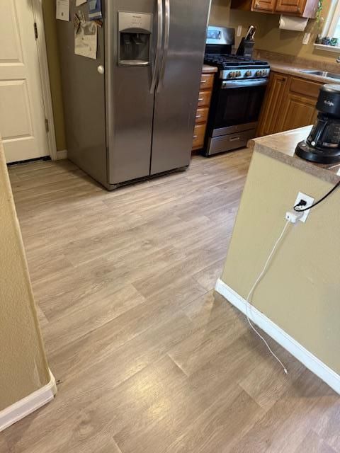 Interior, Kitchen, Wood Texture Flooring