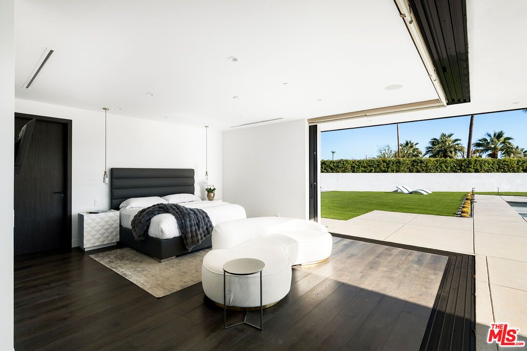 Bedroom, Interior, Pendant Lights, Recessed Lighting, Wood Texture Flooring