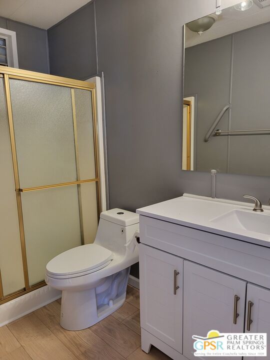 Bathroom, Glass Shower, Interior, Wood Texture Flooring