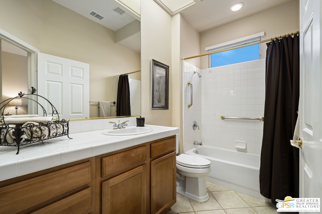 Bathroom, Dual Sink Vanities, Interior, Recessed Lighting, Tile Countertops