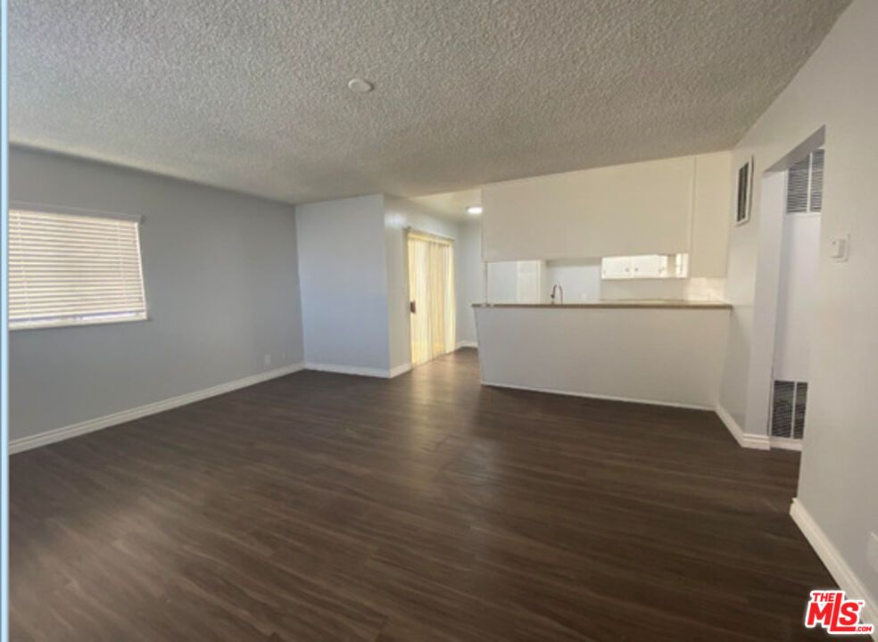 Empty room, Interior, Kitchen, Recessed Lighting, Wood Texture Flooring