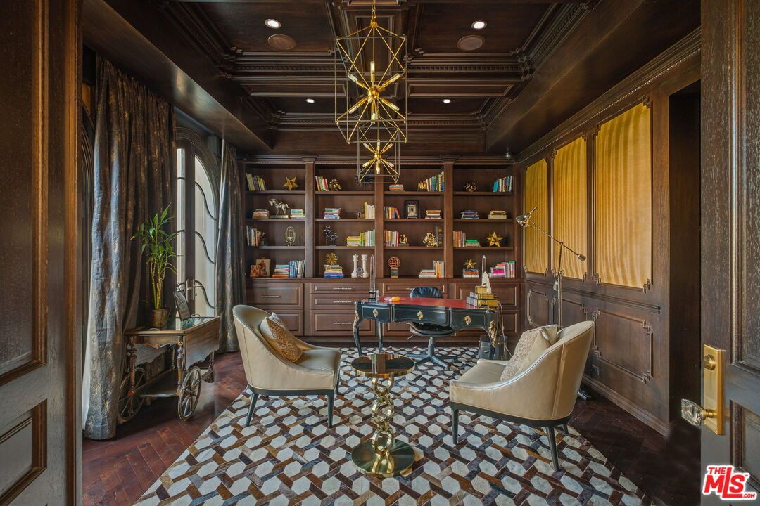 Home Office, Interior, Recessed Lighting, Wooden Beams, Wooden Ceilings, Wooden Walls