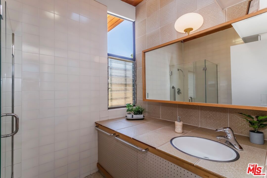 Bathroom, Dual Sink Vanities, Glass Shower, Interior, Tile Countertops