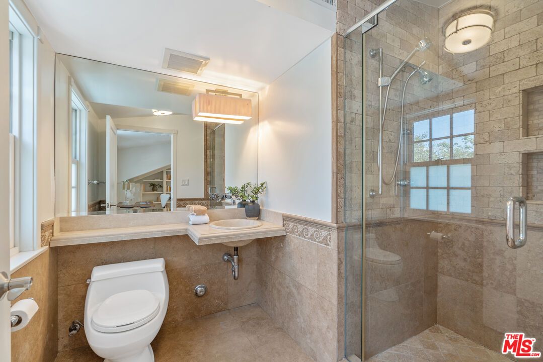 Bathroom, Glass Shower, Interior, Stone Walls
