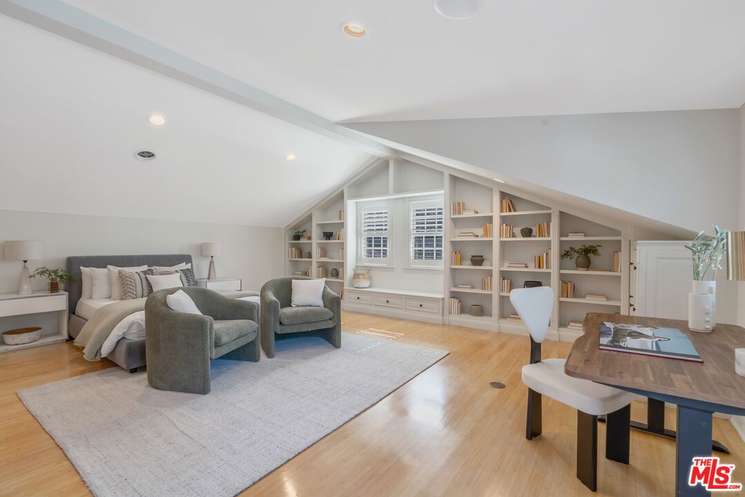 Bedroom, Home Office, Interior, Recessed Lighting, Wood Texture Flooring