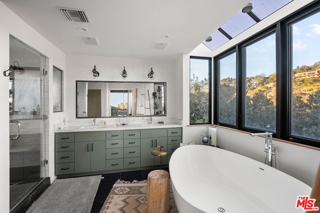 Bathroom, Dual Sink Vanities, Free Standing Baths, Glass Shower, Interior, Recessed Lighting