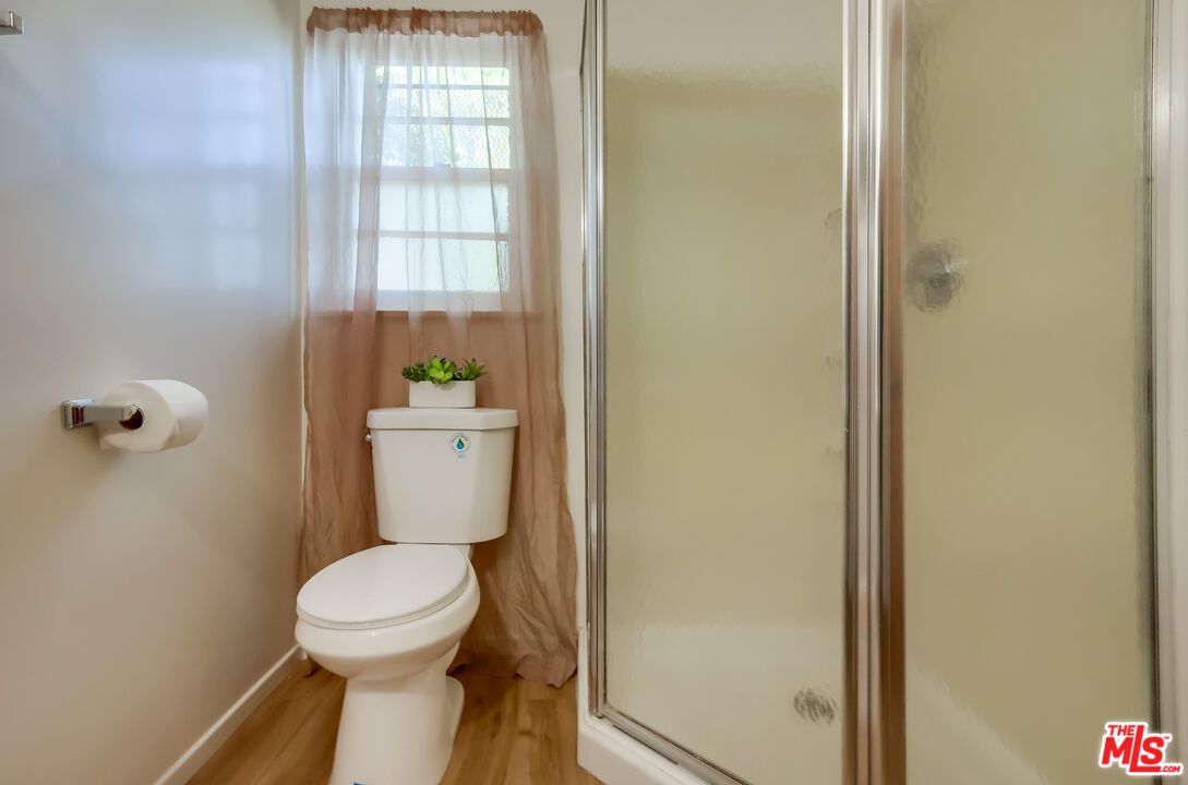 Bathroom, Glass Shower, Interior, Wood Texture Flooring