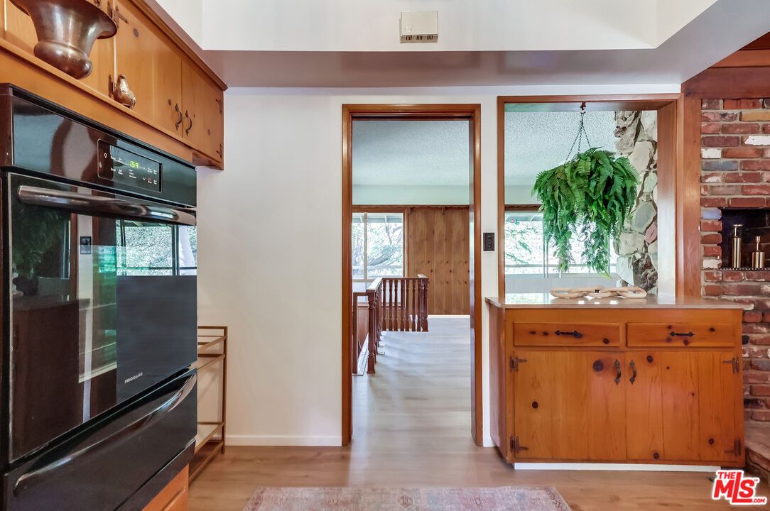Interior, Kitchen, Stone Walls, Wood Texture Flooring