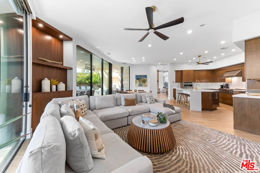 Interior, Kitchen, Living room, Recessed Lighting, Stainless Steel Appliances, Wood Texture Flooring