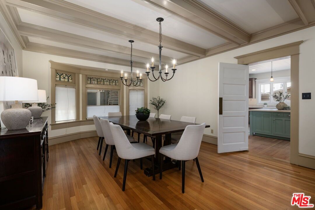 Chandelier, Dining room, Interior, Pendant Lights, Wood Texture Flooring