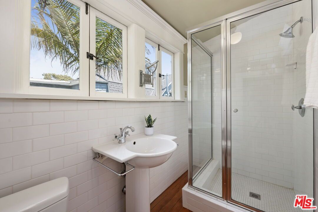Bathroom, Glass Shower, Interior, Wood Texture Flooring