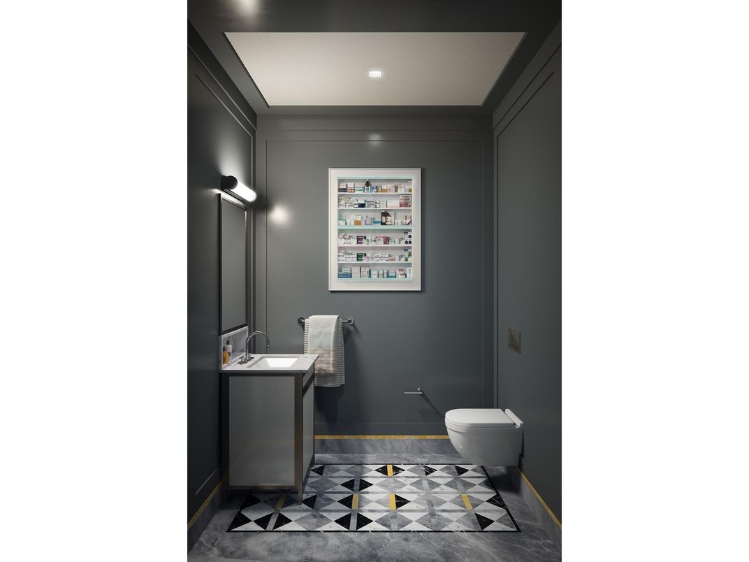 Bathroom, Interior, Recessed Lighting