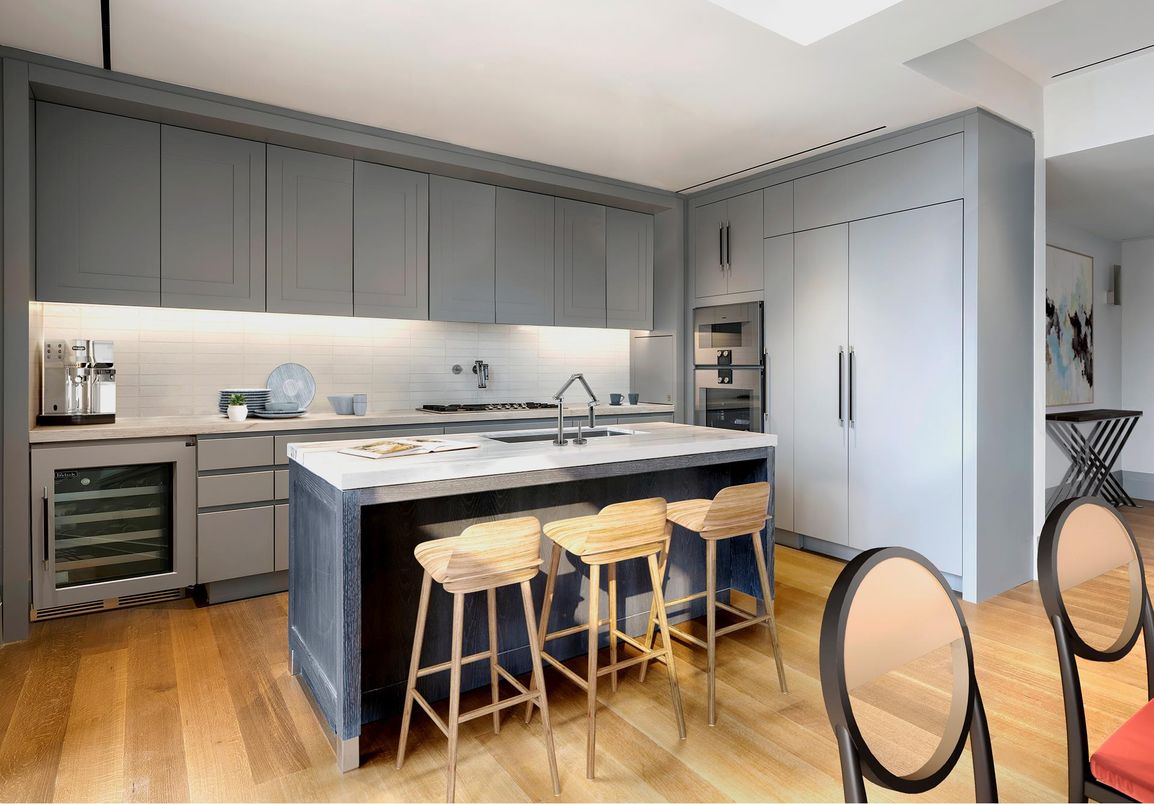 Interior, Kitchen, Stainless Steel Appliances, Wood Texture Flooring