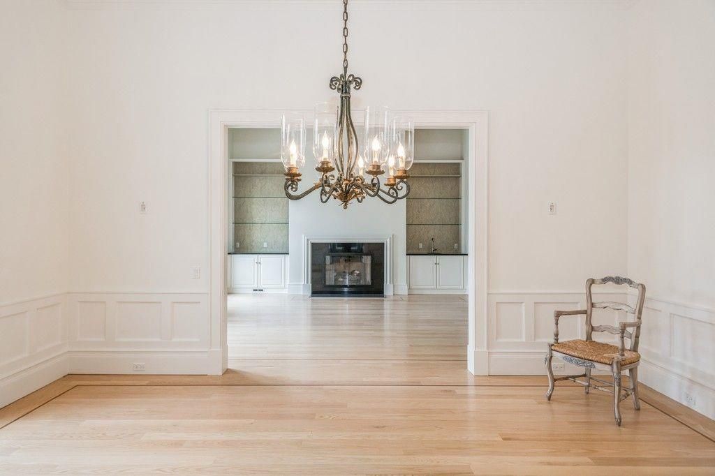 Chandelier, Empty room, Fireplace, Interior, Wood Texture Flooring