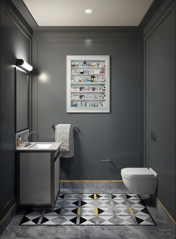 Bathroom, Interior, Recessed Lighting