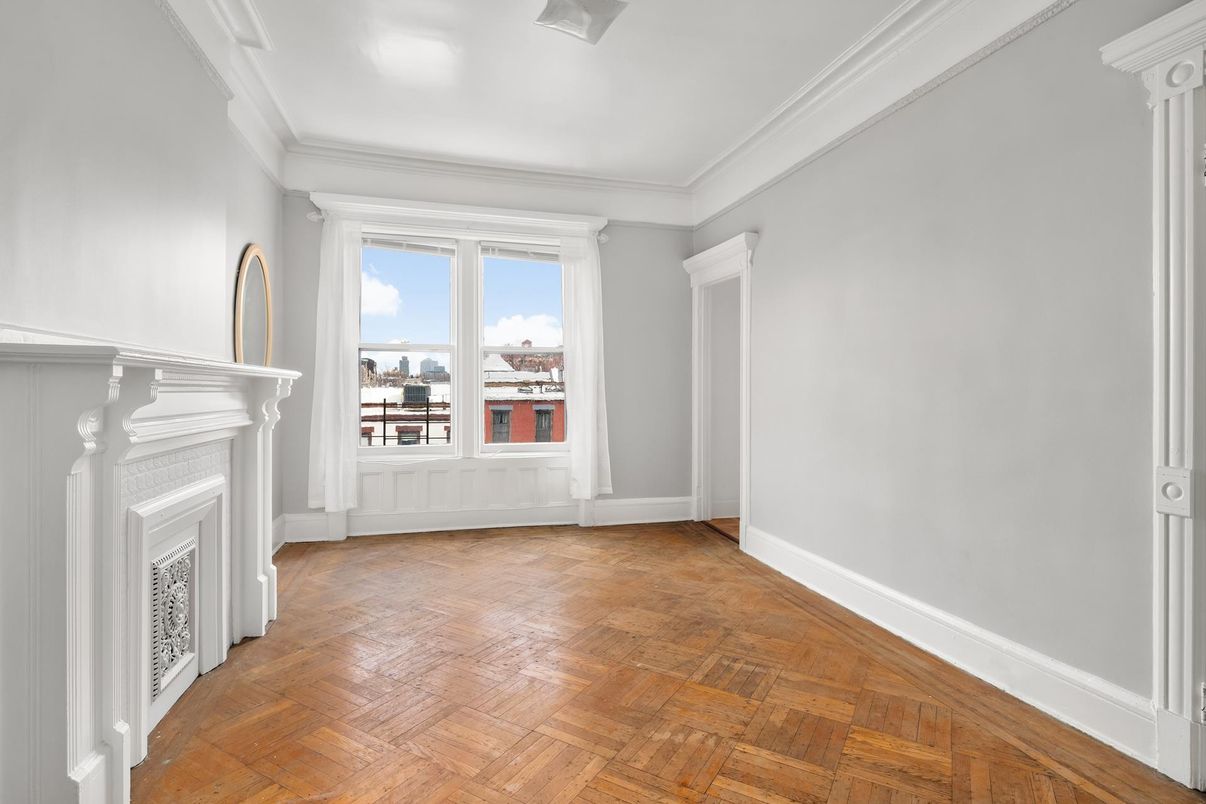 Empty room, Fireplace, Interior, Wood Texture Flooring