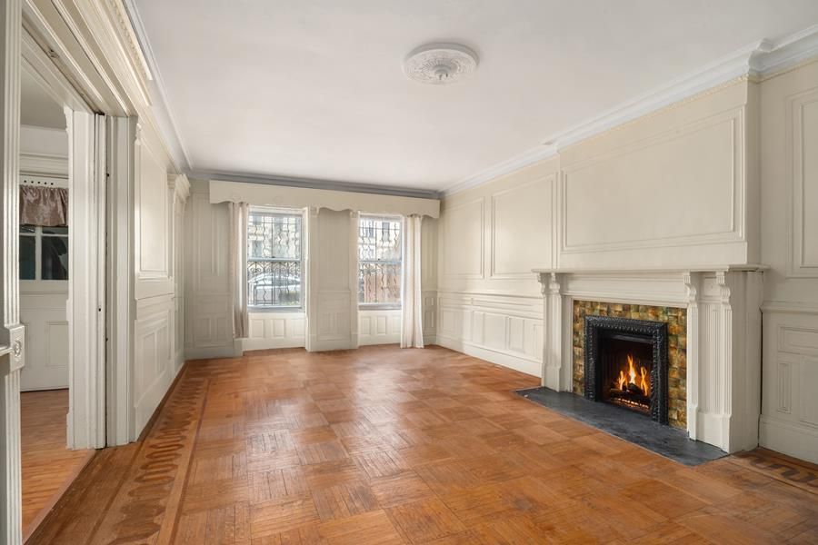 Empty room, Fireplace, Interior, Wood Texture Flooring