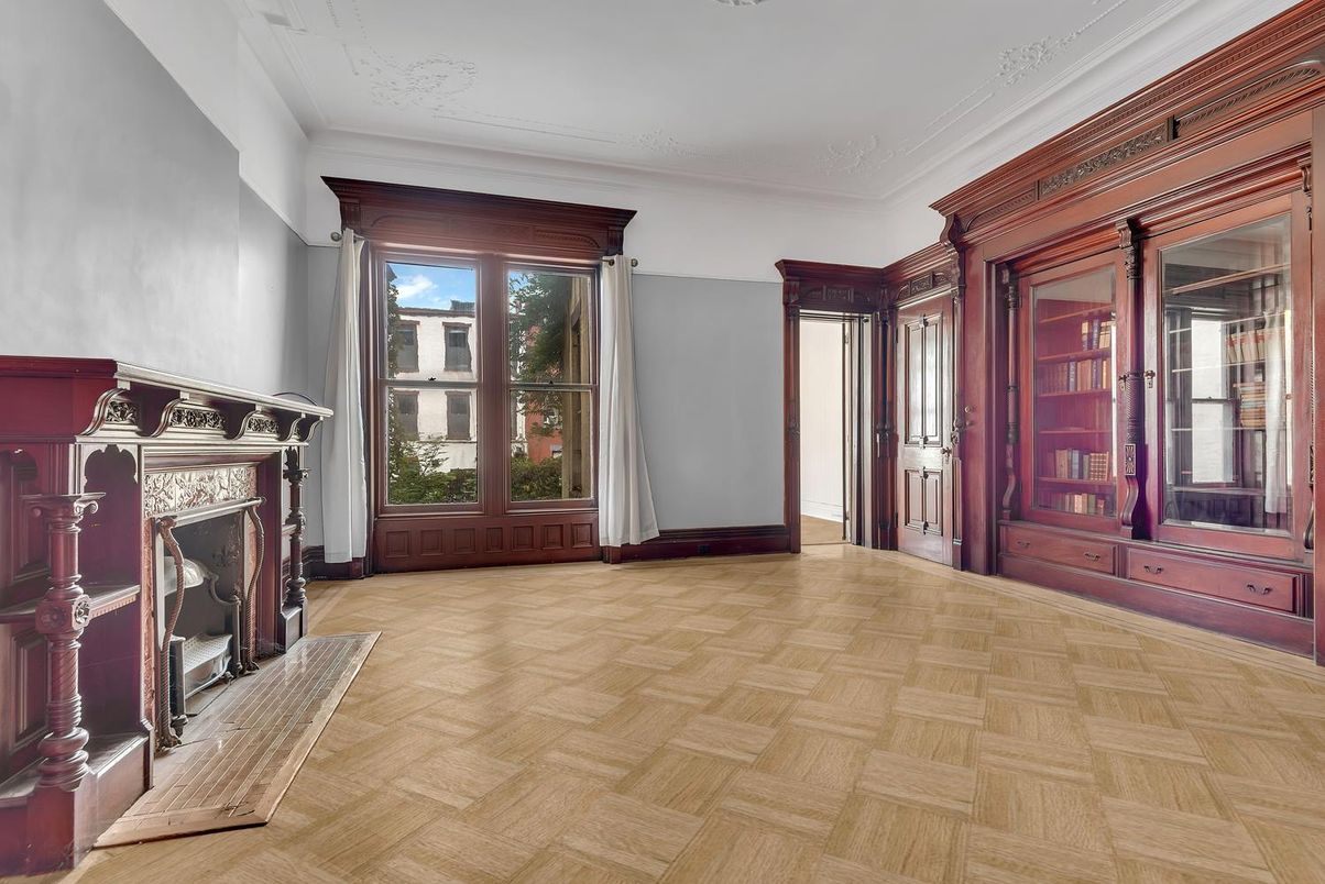 Fireplace, Interior, Wood Texture Flooring