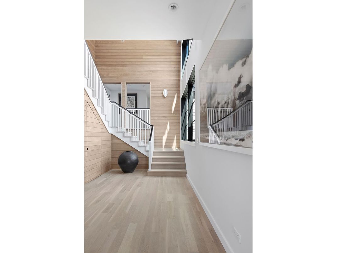 Interior, Recessed Lighting, Wood Texture Flooring, Wooden Walls