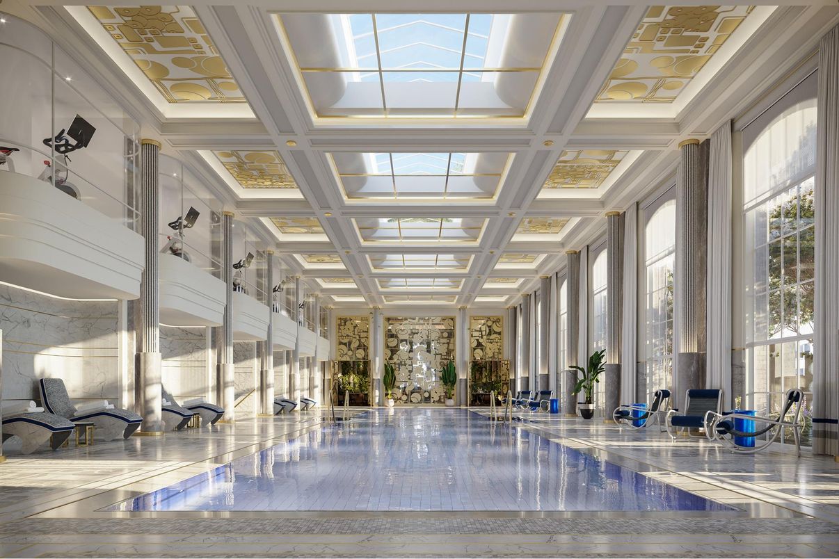 Glass Ceilings, Interior, Pool, Recessed Lighting