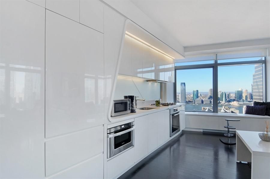 Interior, Kitchen, Pendant Lights, Stainless Steel Appliances, Wood Texture Flooring