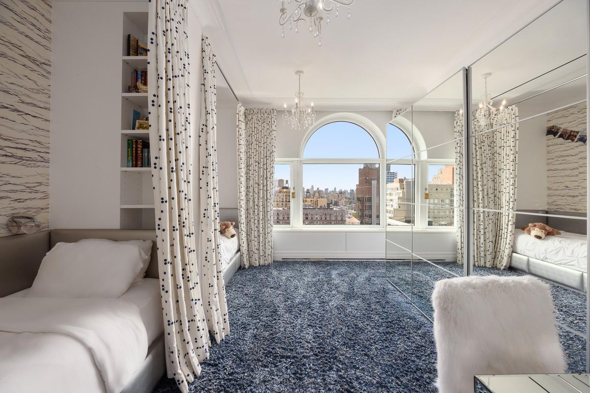 Bedroom, Chandelier, Interior