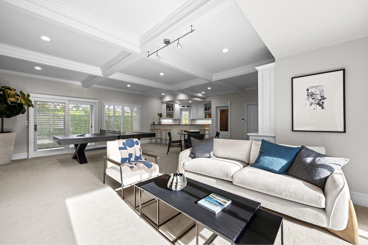 Dining room, Game Room, Interior, Living room, Recessed Lighting