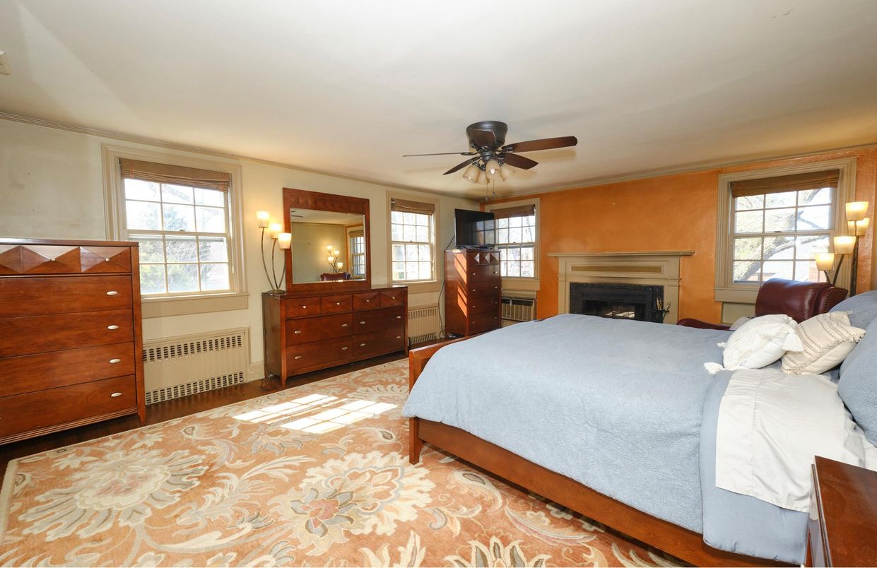 Bedroom, Fireplace, Interior