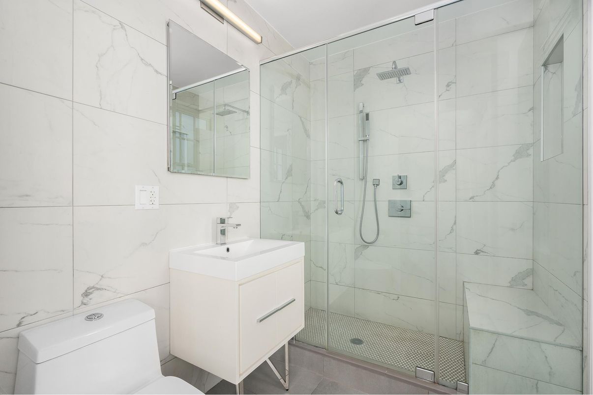 Bathroom, Glass Shower, Interior, Marble Walls