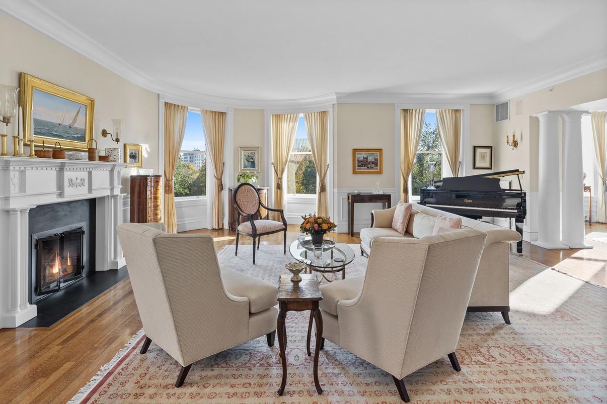 Fireplace, Interior, Living room, Piano, Wood Texture Flooring