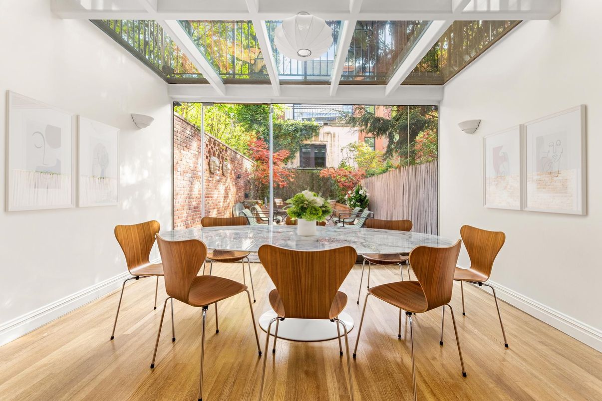 Dining room, Glass Ceilings, Interior, Sun Room, Wood Texture Flooring
