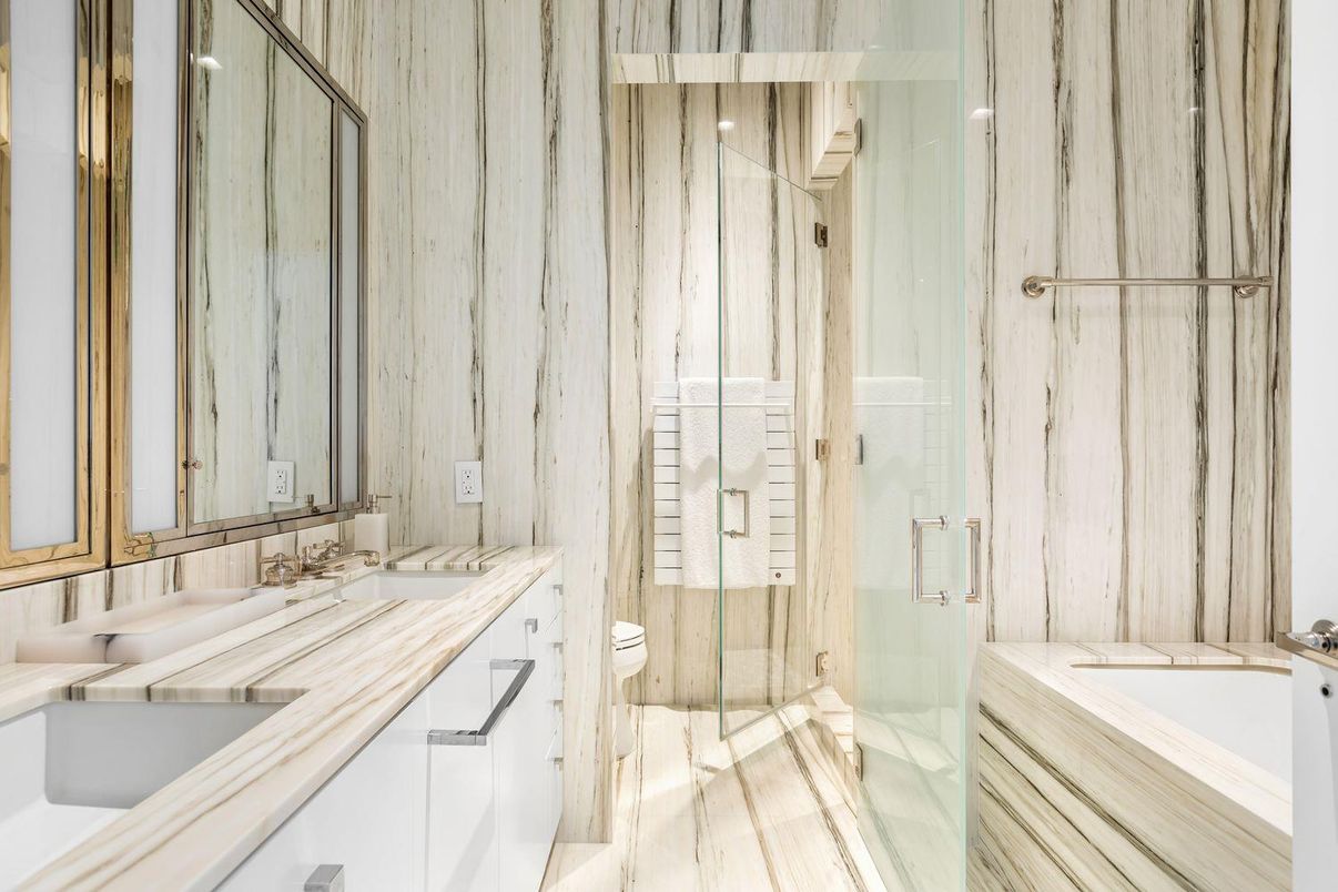 Bathroom, Dual Sink Vanities, Glass Shower, Interior