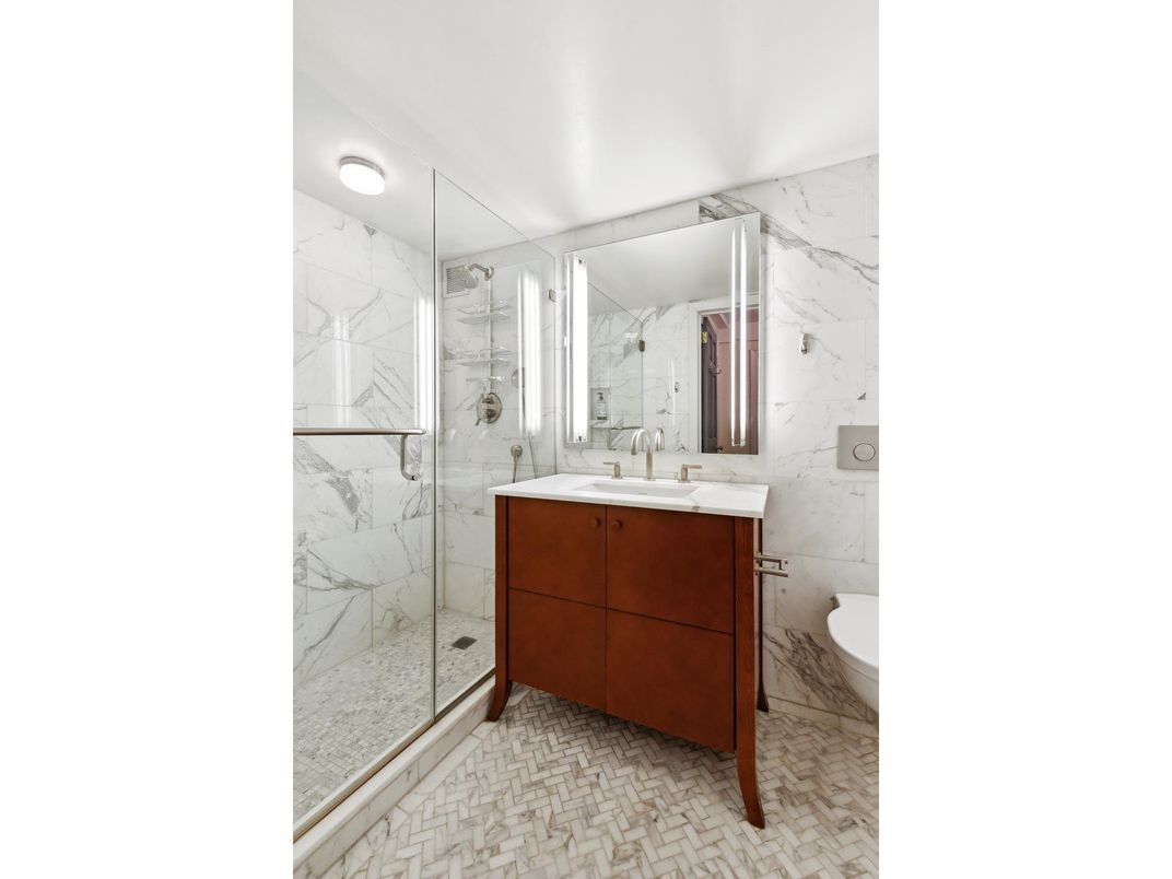 Bathroom, Glass Shower, Interior, Marble Walls