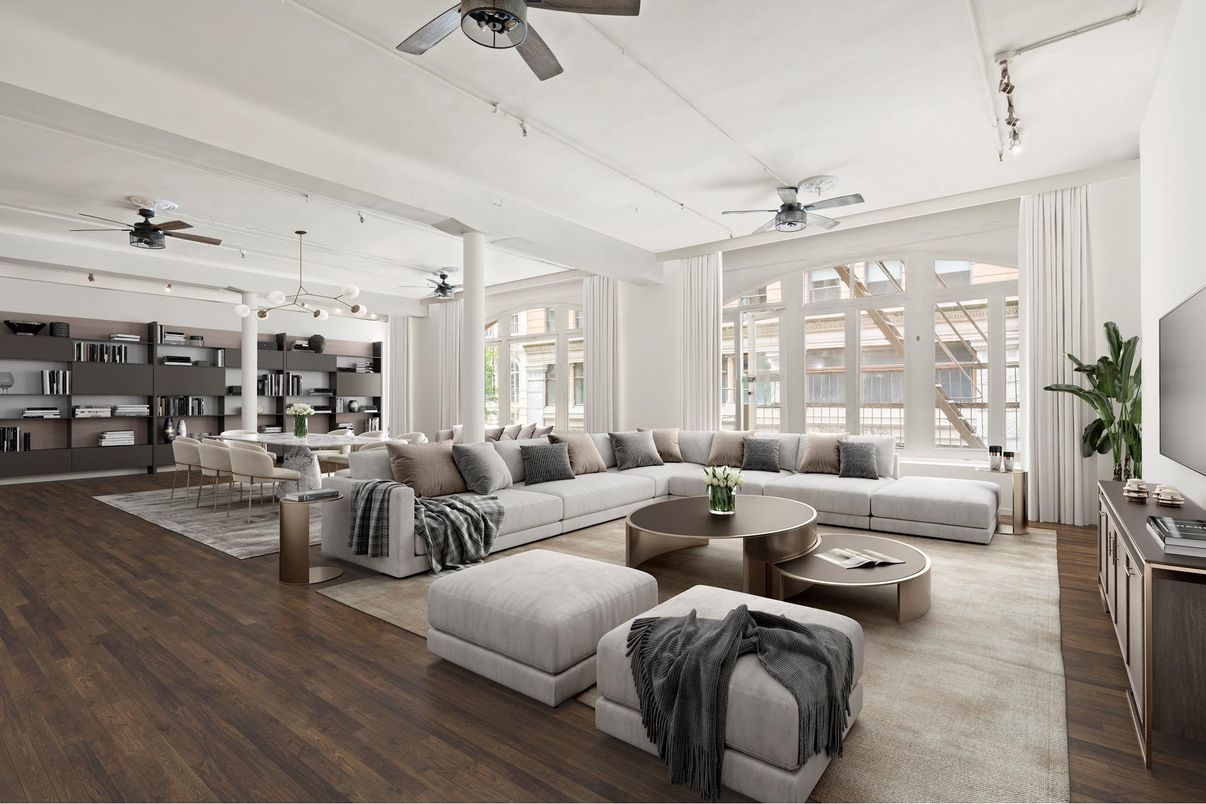 Dining room, Interior, Living room, Pendant Lights, Wood Texture Flooring