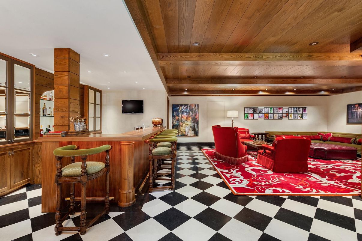 Interior, Living room, Recessed Lighting, Wooden Beams, Wooden Ceilings