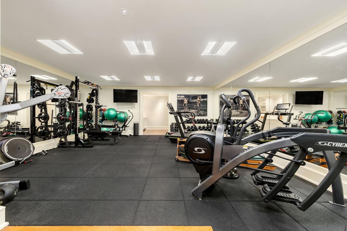 Fitness Equipment, Gym, Interior, Recessed Lighting