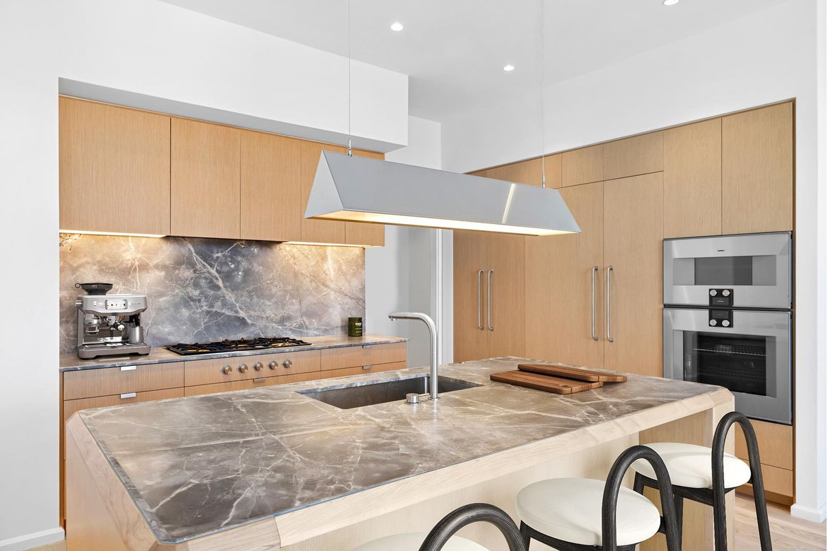Interior, Kitchen, Pendant Lights, Recessed Lighting, Stainless Steel Appliances