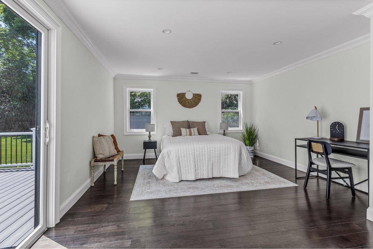 Bedroom, Home Office, Interior, Recessed Lighting, Wood Texture Flooring