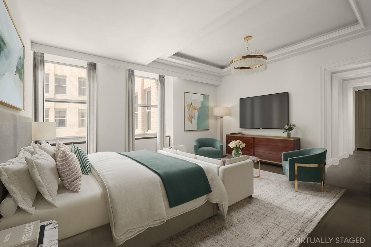 Bedroom, Chandelier, Interior