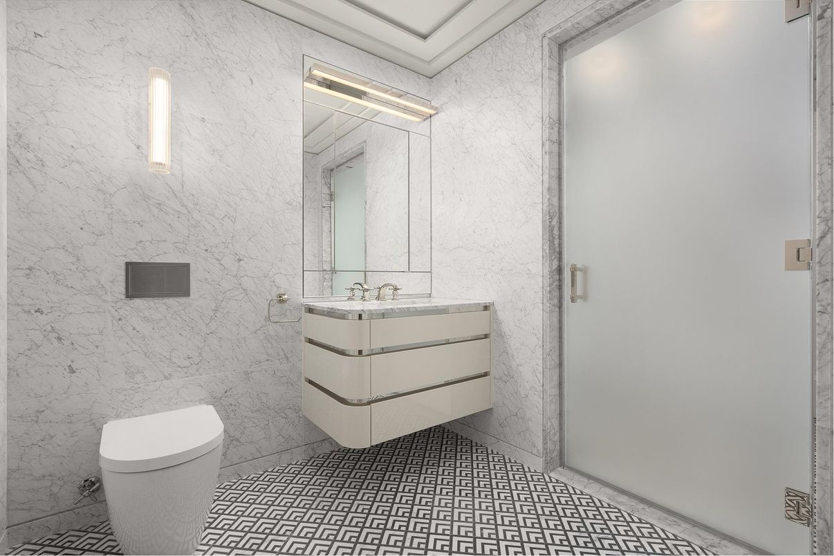 Bathroom, Interior, Marble Walls