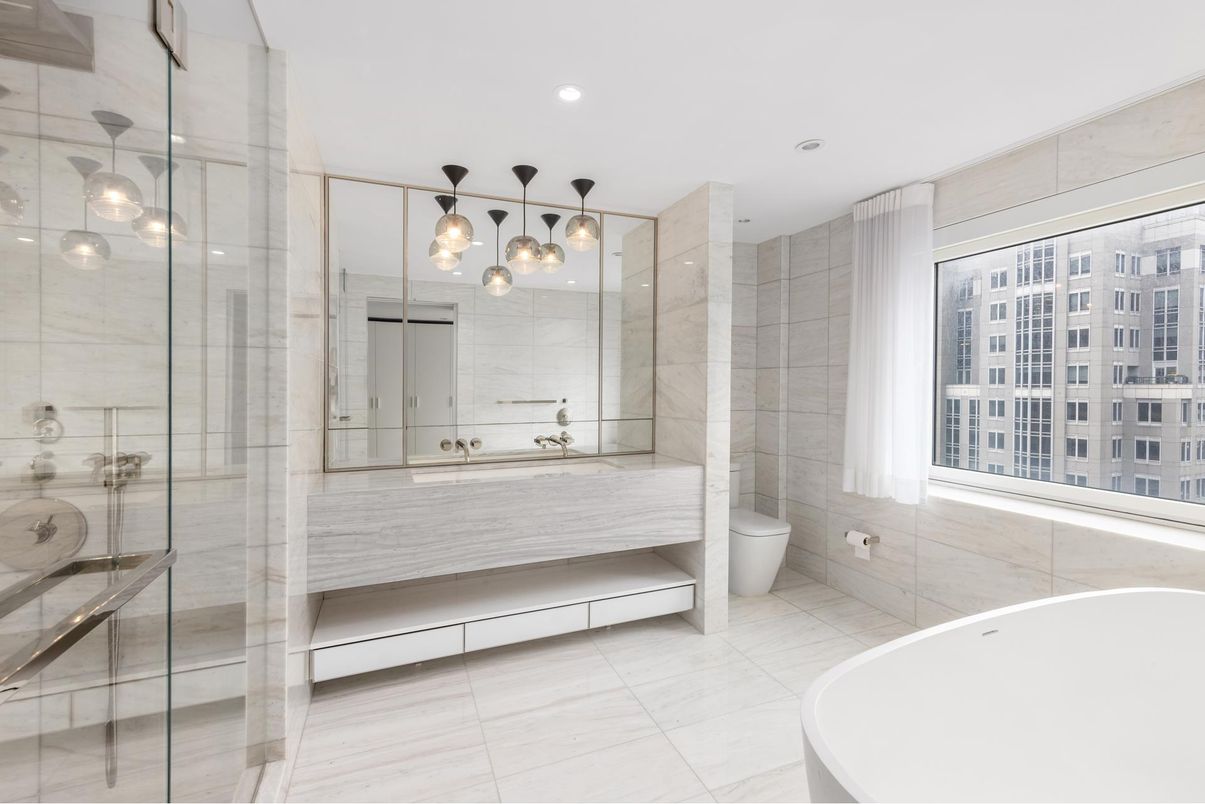 Bathroom, Dual Sink Vanities, Free Standing Baths, Glass Shower, Interior, Recessed Lighting
