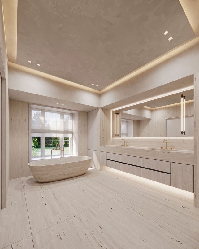 Bathroom, Interior, Recessed Lighting