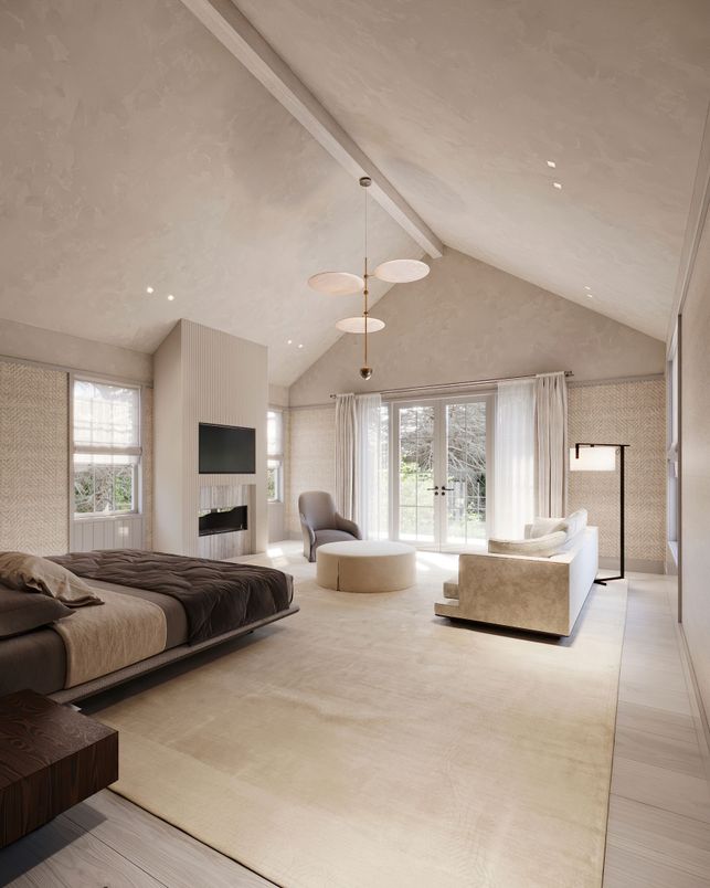 Bedroom, Fireplace, Interior, Recessed Lighting