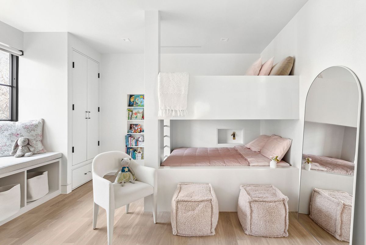 Bedroom, Chandelier, Interior, Wood Texture Flooring