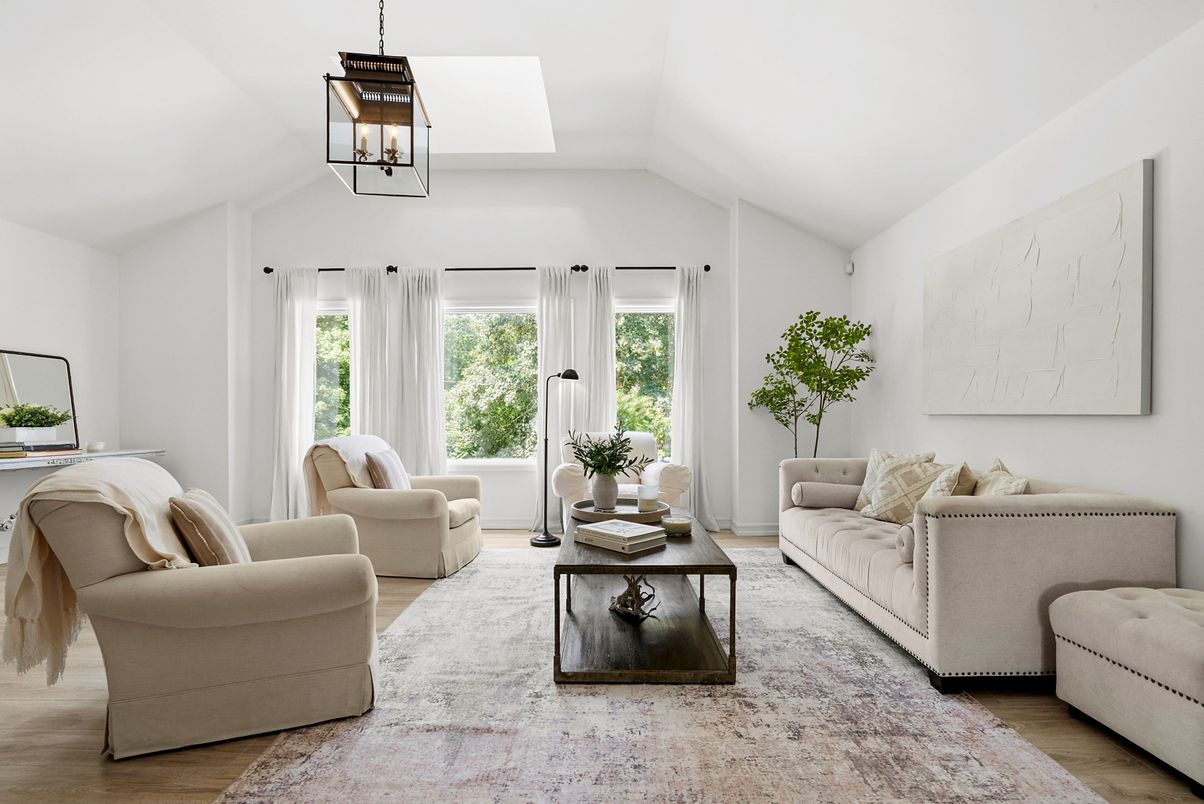 Interior, Living room, Pendant Lights, Wood Texture Flooring