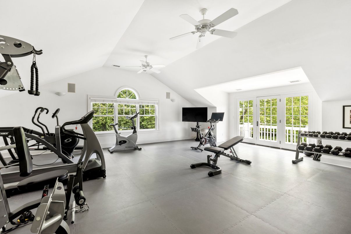 Fitness Equipment, Gym, Interior, Recessed Lighting