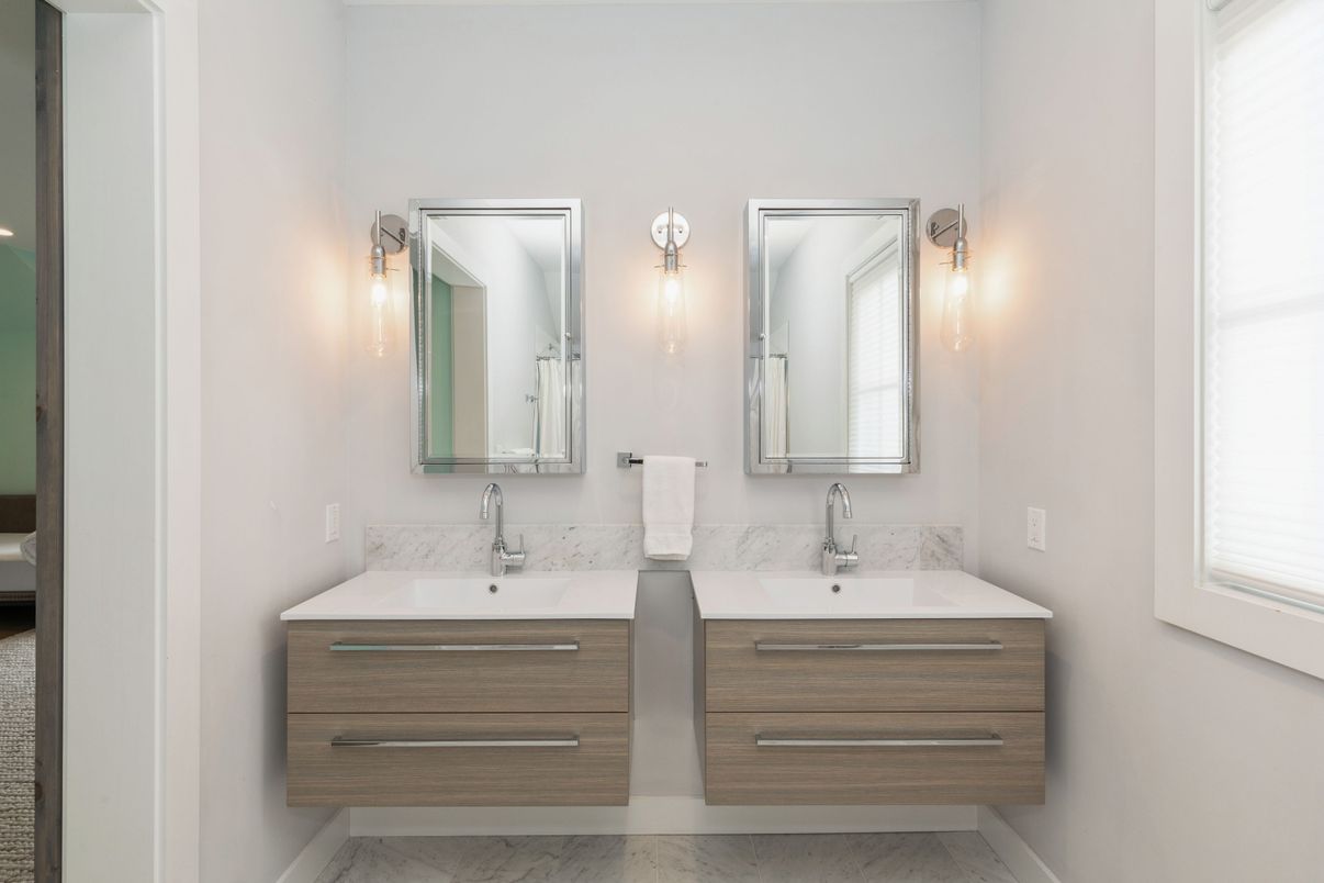 Bathroom, Dual Sink Vanities, Interior, Marble
