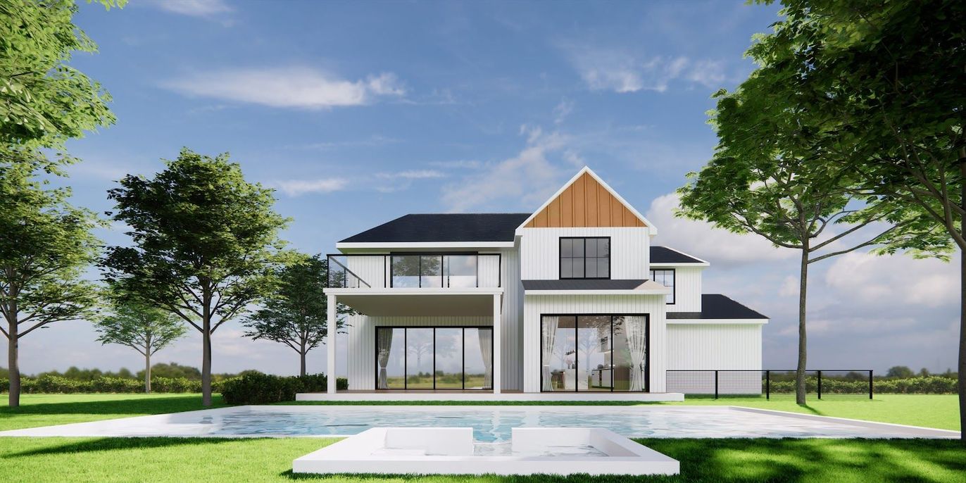 Backyard, Exterior, Facade, Pool, Farmhouse