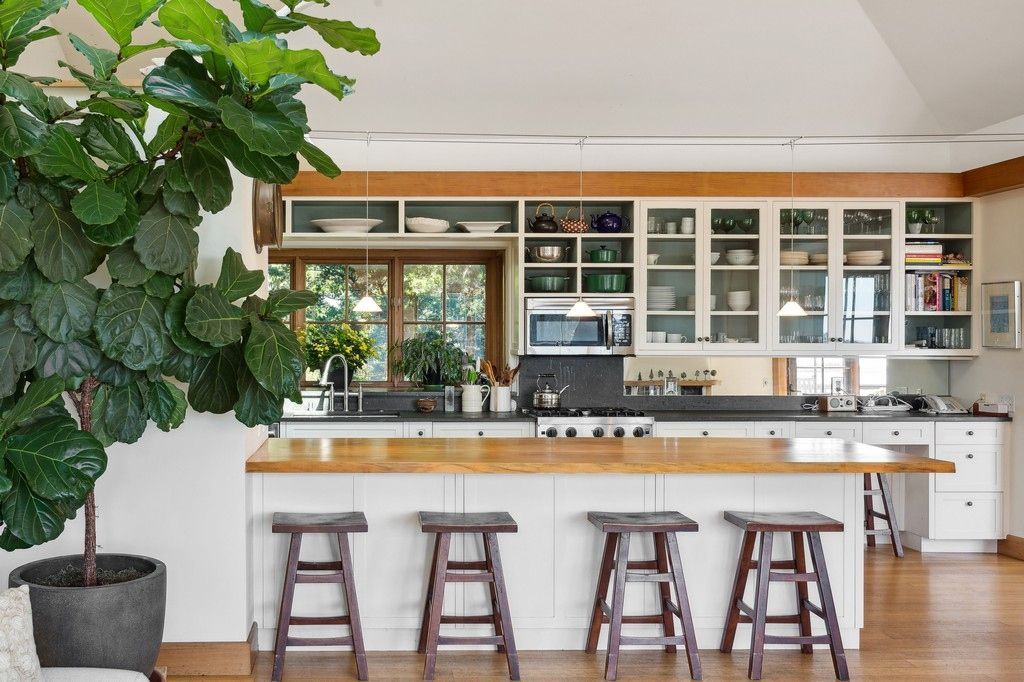 Interior, Kitchen, Pendant Lights, Wood Texture Flooring