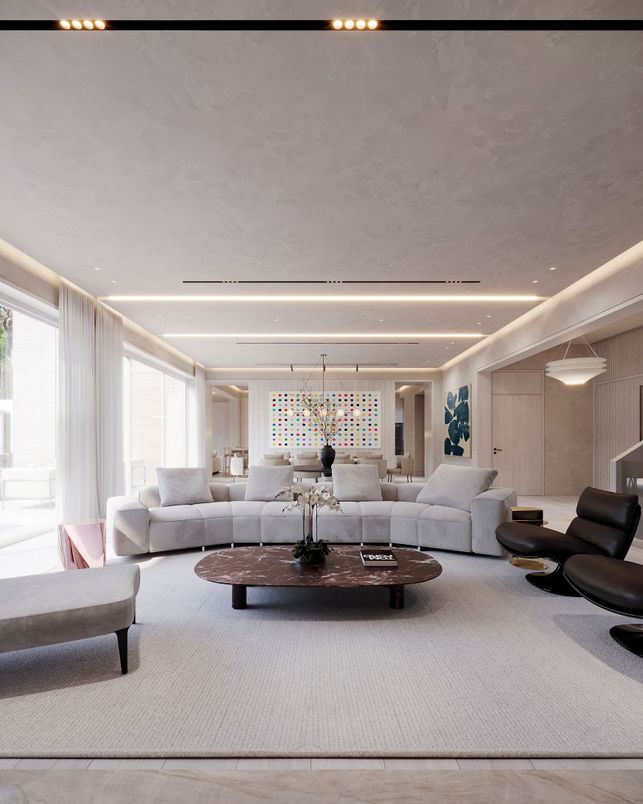 Interior, Living room, Pendant Lights, Recessed Lighting